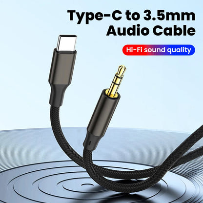 Type C To 3.5mm Aux Audio Cable Headset Speaker Headphone Jack Adapter Car Aux for Samsung S25 Note 20 S26 Ultra Tab S7