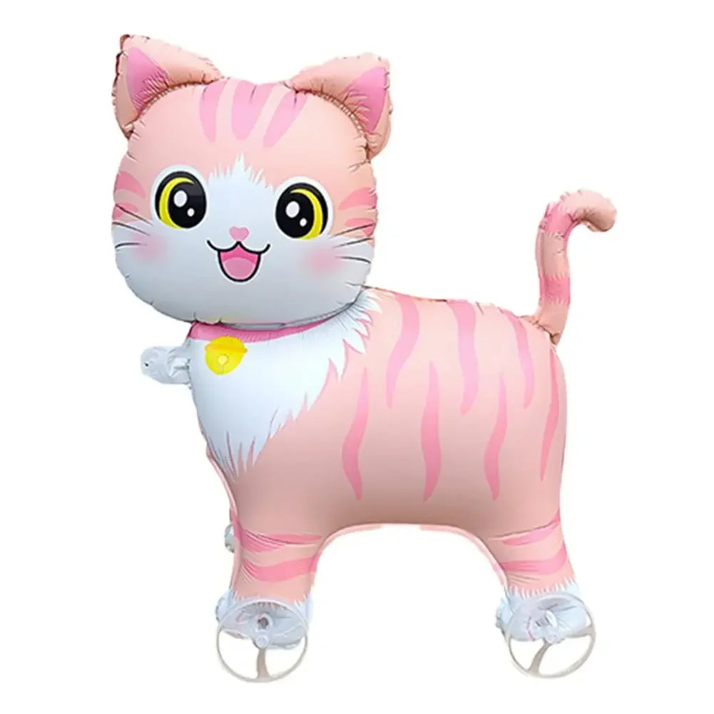 4D Dinosaur Dog Cat Standing Foil Balloons Animals Walking Balloon With Wheel for Kids Birthday Party Decoration Baby Showe R0H6