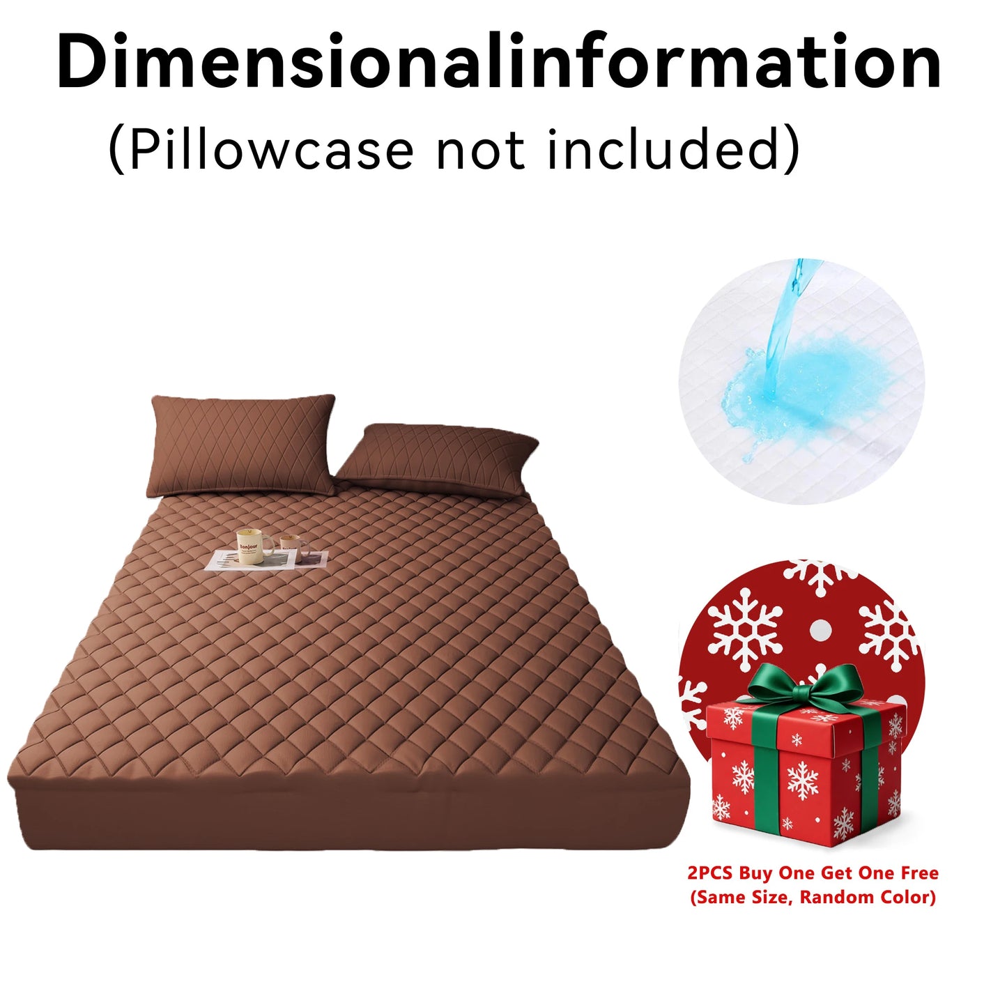 2Pcs,Buy One Selected Color Get One Random Free Quilted Waterproof Mattress Cover, Comfortable Stain & Wrinkle Resistant