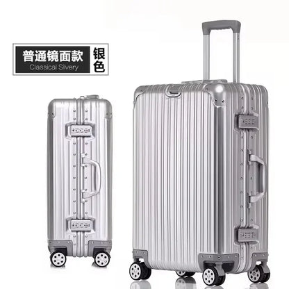 100% Aluminum-Magnesium Alloy Suitcases 20/24/26/29 Inch Lightweight Spinner Luggage TSA Lock Durable Travel Bag