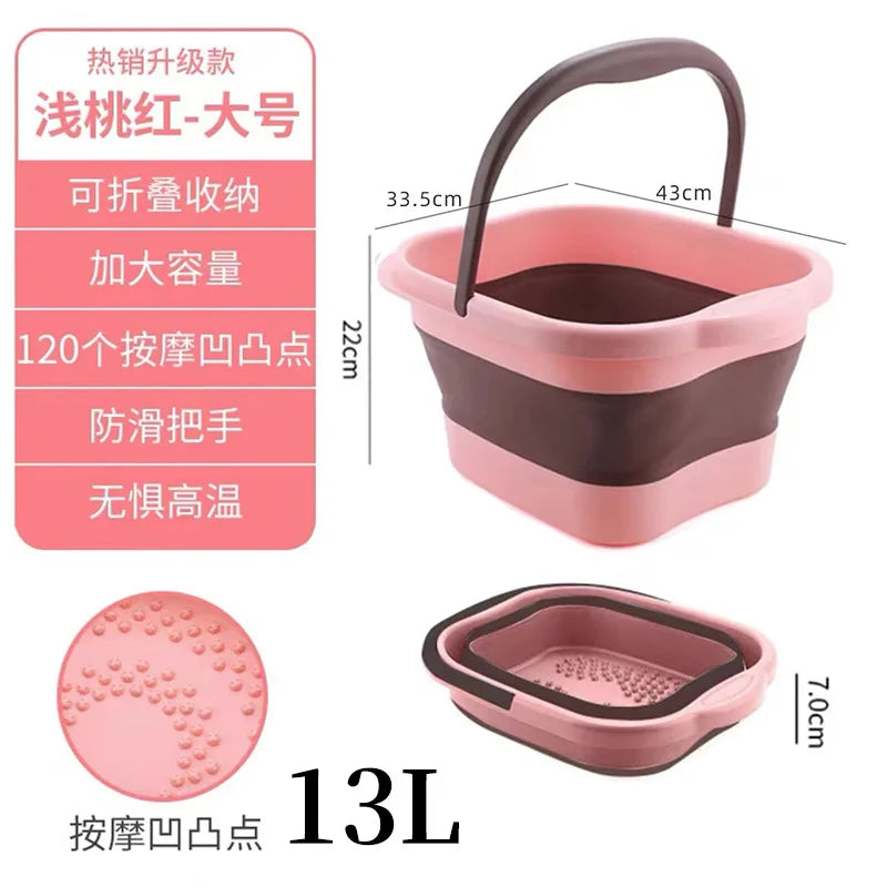 Portable Foot Soaking Tub 2026 - Deep Foldable Design for Home Massage, Knee & Foot Bath Bucket, Compact Plastic Basin