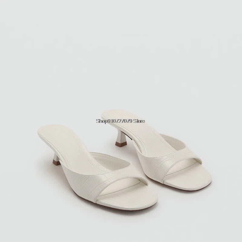 Women's High Heel Sandals 2026 Spring Summer New Painted Leather Fashionable Elegant Sandals Outdoor Wearable High Heel Slippers