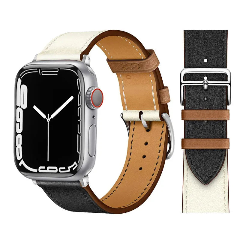 Leather Watch Straps for Apple Watch band 46mm 44mm 49mm 45mm 42mm 40mm 38/41mm bracelet iWatch series 10-Ultra 9-8-7-6-5-4-3-SE