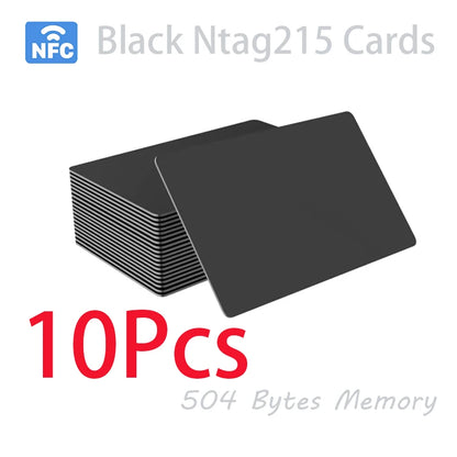 5/10 Rewritable NFC Cards Black NFC Tags NFC Business Card NFC 215 Cards NFC Ntag215 Cards Blank NFC Cards Rewritabl 504 Bytes