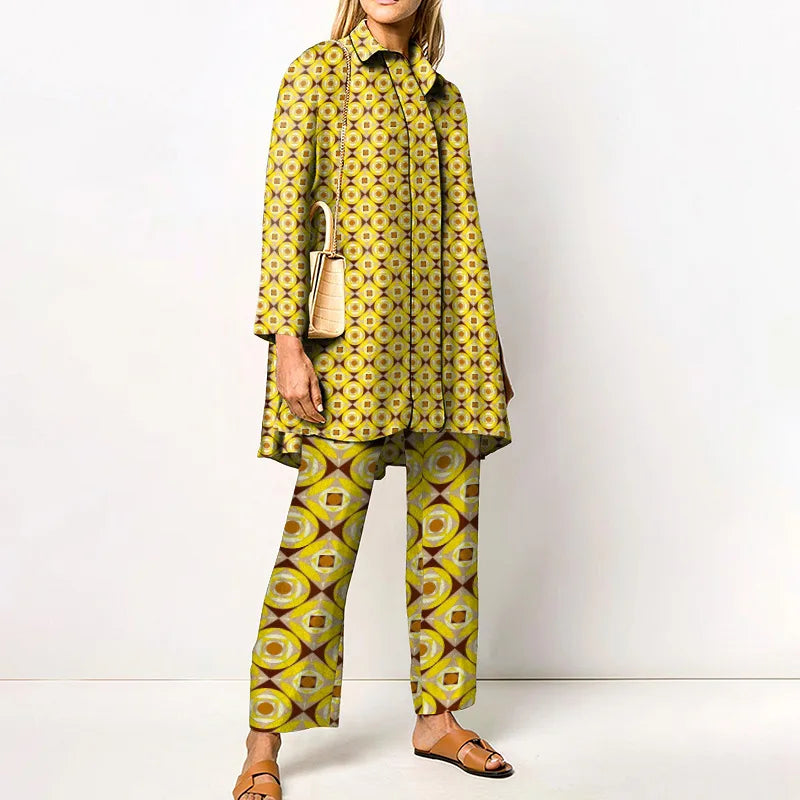 Long Sleeve Turn Down Collar Casual Outfits Ladies Button Tops Wide