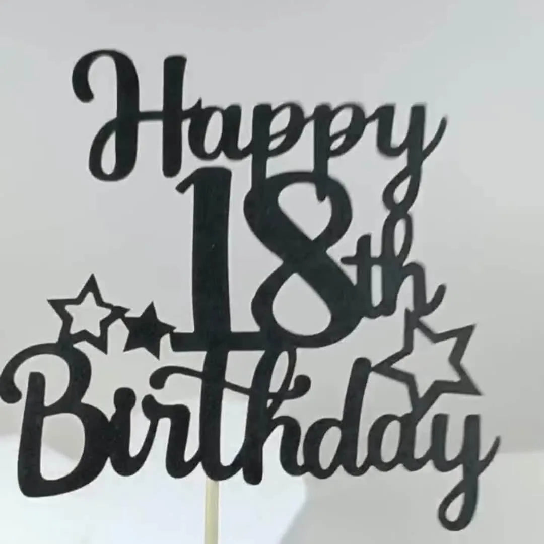 Happy 18th Birthday Cake Topper Glitter 18 & Fabulous Cheers to 18 Years Old Birthday Cake Pick for Celebrating 18th Birthday