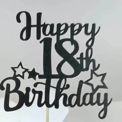 Happy 18th Birthday Cake Topper Glitter 18 & Fabulous Cheers to 18 Years Old Birthday Cake Pick for Celebrating 18th Birthday