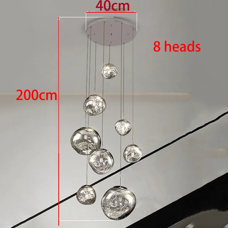 Nordic Home Decoration Stair Chandelier LED Pendant Lights Modern Ceiling Light Indoor Lighting Fixtures For Living Room Bedroom