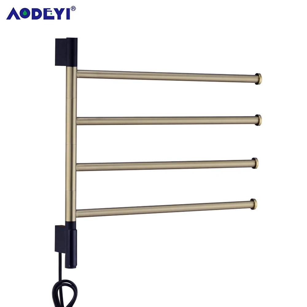 Bathroom Electric Bath Towel Warmer Heating Rotatable Dryer Shelf Rail Heated Digital Display Thermostatic Heater 110/220V