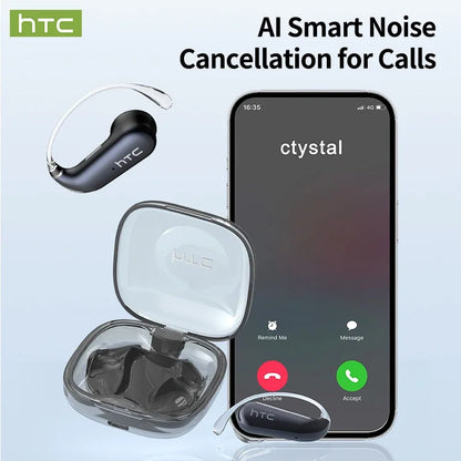 HTC NE38 Bluetooth V6.0 Earphone AI Translation Earbuds OWS Titanium-Wire Wireless Headphones HD Calls Ultralight Earhook
