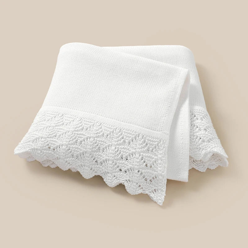 Infant Cotton Baby Blanket Knit Newborn Boy Girl Bedding Quilt Fashion Hollow Out Solid 90*70CM Toddler Swaddle Wrap Super Soft