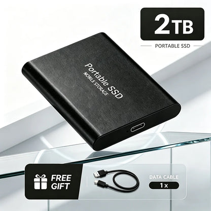 1TB Portable SSD 2TB External Hard Drive USB 3.1 High Speed Mobile Data Storage for Laptop Mac PC Compact Durable Use