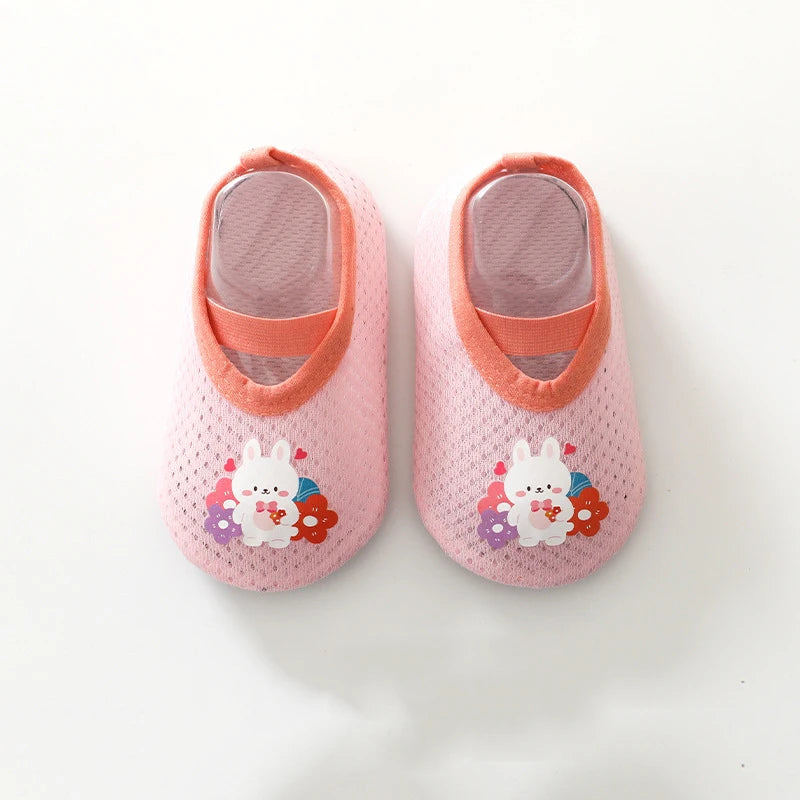 Baby Floor Shoes Casual Toddler Soft Sole Sock First Walker Anti-slip Cartoon Home Floor Indoor Shoes For Girls Boys Summer Mesh