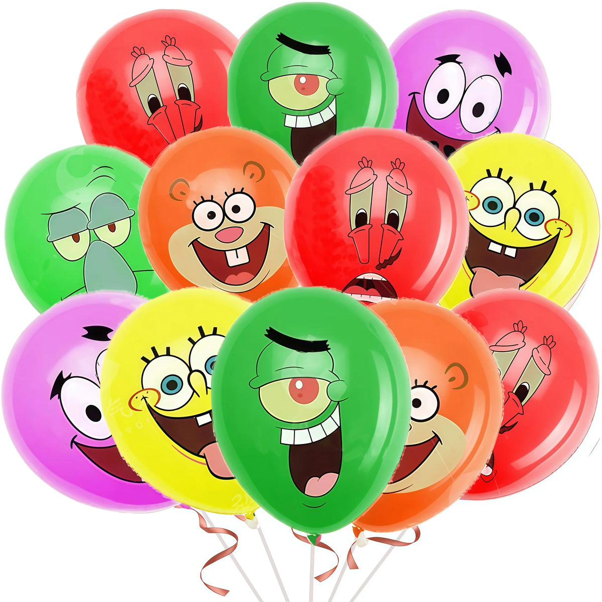 SpongeBob SquarePants Birthday Balloons Decoration Set 12/24/36/48Pcs Latex Balloons Party Supplies Favor Decorations