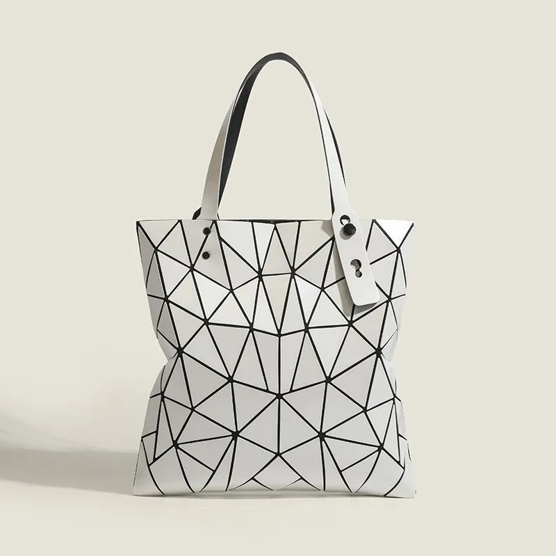 2026 Summer New Trendy Geometric Patchwork Rhombus Tote Bag Versatile Large Capacity Floral Handbag Shoulder Shopping Bag