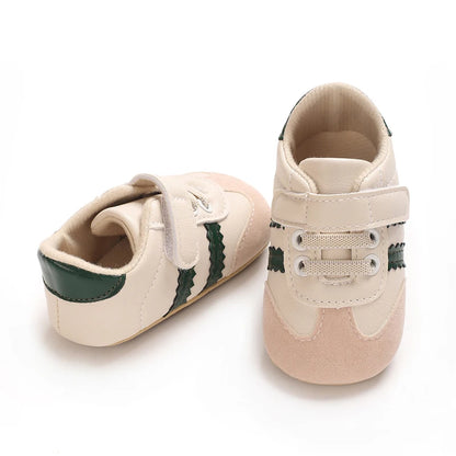 Infant Pre-Walker Shoes Baby Shoes 0-1Year Striped Casual Sports Shoes Rubber Sole for Boys Girls Spring Autumn