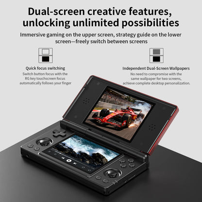 Anbernic RG DS Dual 4.0” IPS Screen Video Game Console Android 14 Support Dual Application On Split Screens & Hall-Switch Chip