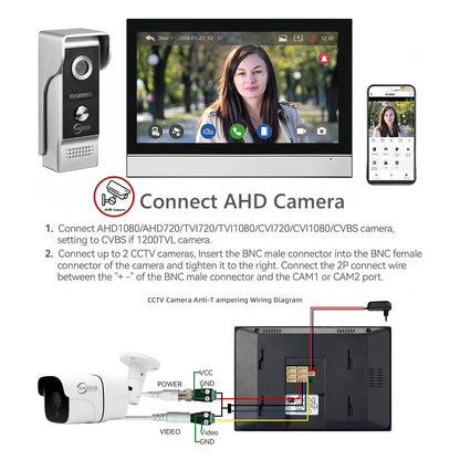 Tuya 1080P 7/10 inch Color Touch Screen WiFi Doorbell Intelligent APP Intercom Kit with Mobile Detection 128G Image Storage