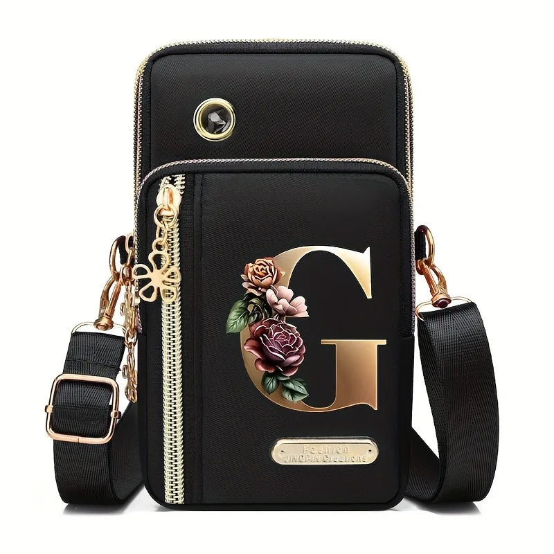 Huaben Letter Z Printed Fashion Casual Messenger Bag Change New Nylon Cloth New Mobile Phone Bag Women's Bag