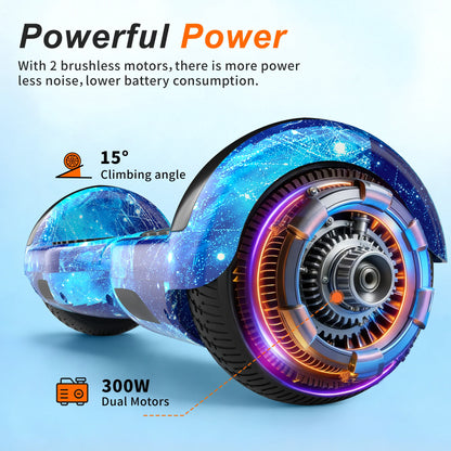 Commugo Self-Balancing Scooter with Bluetooth Speaker, APP Control, LED Lights, All Terrain Hoverboard for Kids Adults, All Ages