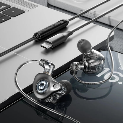 HIFI 3.5mm&Type-C Wired Headphones 9D Surround Deep Bass Stereo Headset Sport Earphone Detachable Cable ENC Noise Reduction