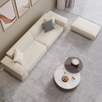 Italian Minimalist Fabric Sofa Compact Straight Design for Small Apartment Office Rental Room Modern Living Room Furniture