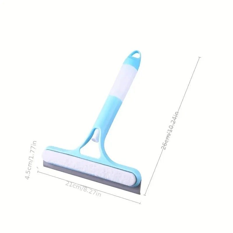 Non-Slip Blue Window Squeegee - Multi-Purpose Wiper for Home Car Glass Cleaning No Water Marks