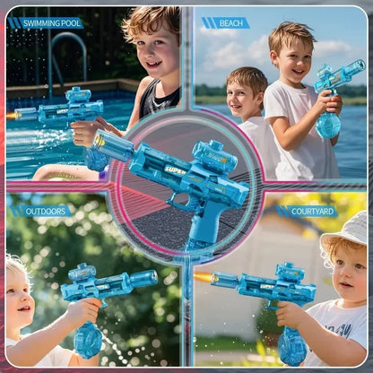 Hot New In Stock LED Electric Water Gun Automatic Continuous Fire Water Blaster Toy For Kids Adults Summer Pool Beach Party