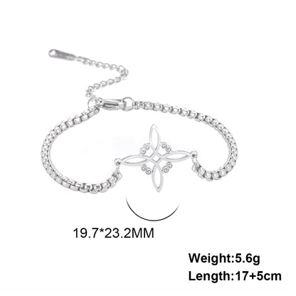 Dawapara Witch Knot Charm Bracelet for Women Celtics Knot Protection Amulet Bead Chain Stainless Steel Witchcraft Wiccan Jewelry