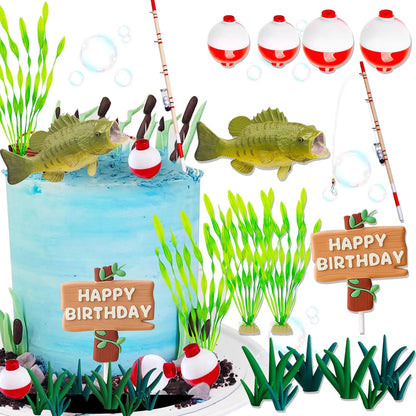 Fishing Cake Topper Gone Fishing Cake Topper Fishing Birthday Party Decorations for Baby Shower Birthday Party Supplies