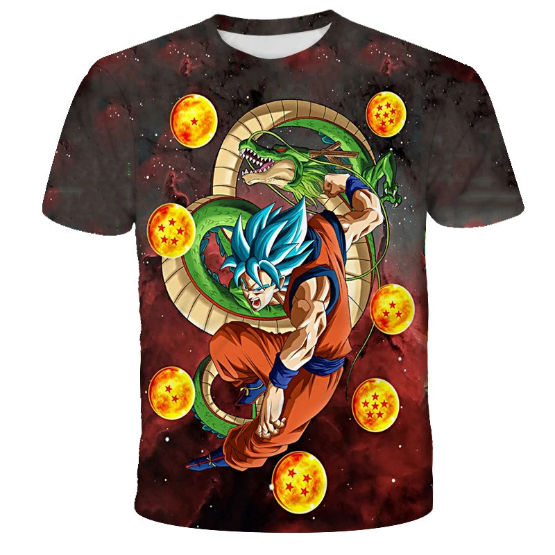 Anime Dragon Ball Son Goku 3D Print Kids T Shirt Summer Fashion Casual