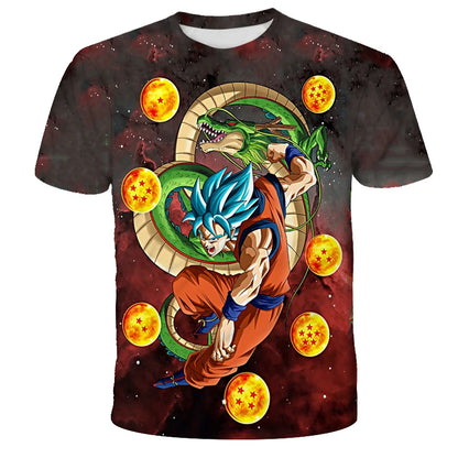 Anime Dragon Ball Son Goku 3D Print Kids T Shirt Summer Fashion Casual