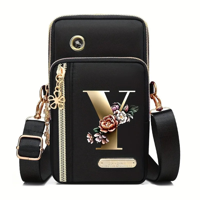 Huaben Letter Z Printed Fashion Casual Messenger Bag Change New Nylon Cloth New Mobile Phone Bag Women's Bag