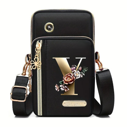 Huaben Letter Z Printed Fashion Casual Messenger Bag Change New Nylon Cloth New Mobile Phone Bag Women's Bag
