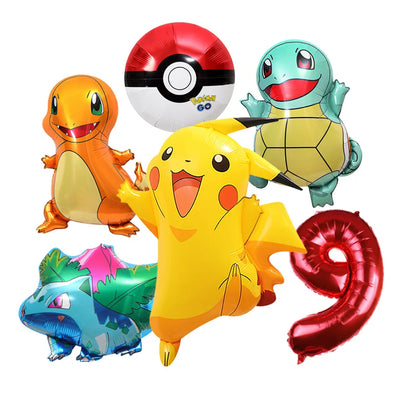 Pikachu Cartoon Balloon Garland Kit Lightning Foil Balloons Kids Birthday Party Supplies