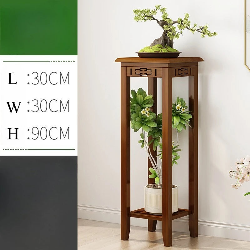 Balcony Floor Standing Bonsai Base, Living Room Sofa Side Indoor Office Plant Shelf Chinese Display Stands