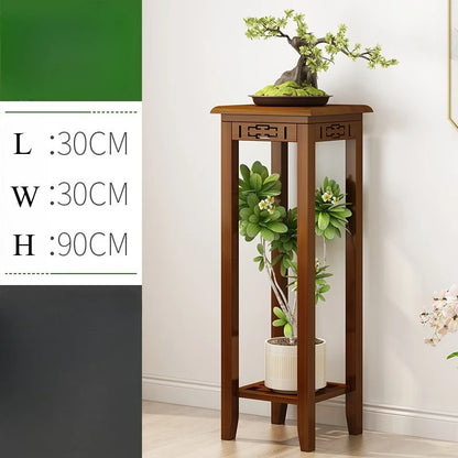 Balcony Floor Standing Bonsai Base, Living Room Sofa Side Indoor Office Plant Shelf Chinese Display Stands