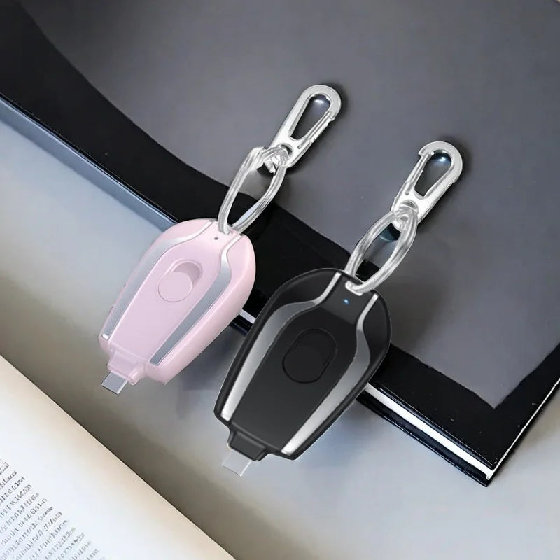 Mini Keychain Power Bank 2000mAh Emergency Portable Charger Compatible with iPhone11 12 13 14 , Samsung, Xiaomi Small Power Bank