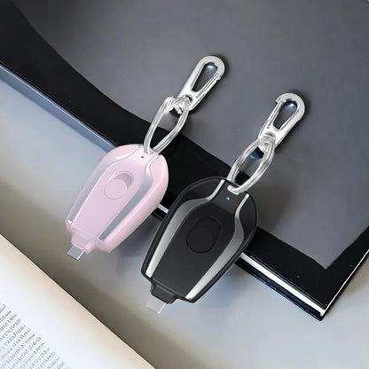 Mini Keychain Power Bank 2000mAh Emergency Portable Charger Compatible with iPhone11 12 13 14 , Samsung, Xiaomi Small Power Bank