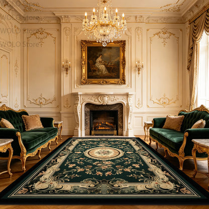 Large Area Baroque Style Carpet for Living Room Fluffy Non-slip Bedroom Decoration Rug Dining Room Office Sofa Area Soft Mats