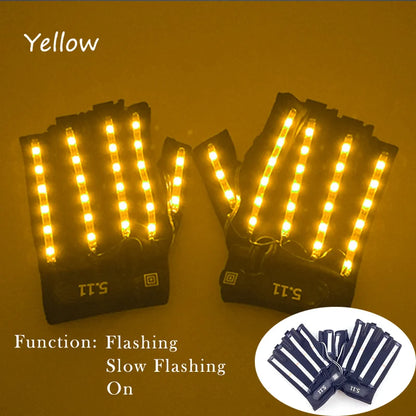 1set Luminous Glowing Glasses and Gloves Remote Control LED Glasses&Gloves Carnival Party Performance Props Festival Supplies