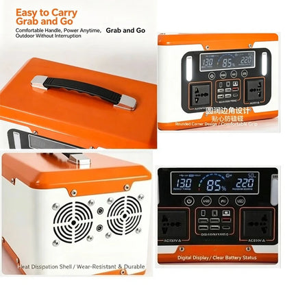 New High Power 600W 500W Portable Power Station 220V 55Ah/40Ah Solar Outdoor Mobile Power Supply Home Emergency Energy Storage