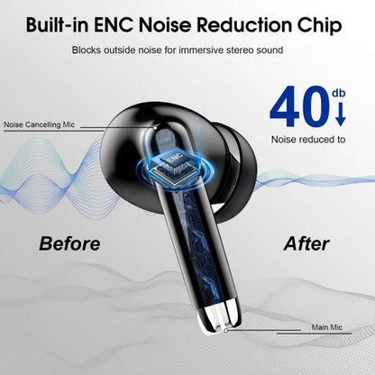 K66 Wireless Earbuds Bluetooth 5.3 ANC Active Noise Cancelling Headphones 48H Playtime IPX7 Waterproof HiFi Stereo Deep Bass In-Ear Sport Earphones with Mic for iPhone Samsung Android.