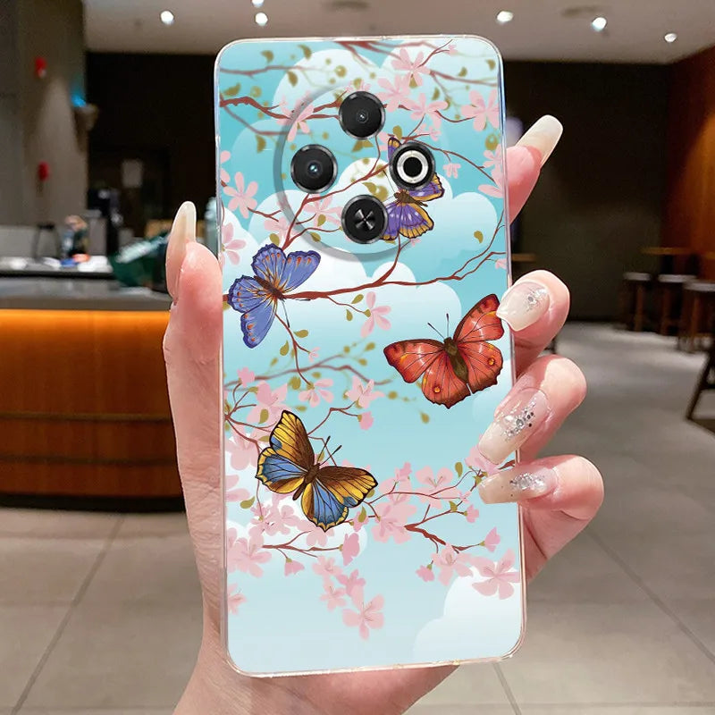 For Tecno Spark 30C Case kl5 kl5n Aesthetic Butterfly Flower Clear Soft Silicone Back Cover Techno Spark 30C Phone Case k15 k15n