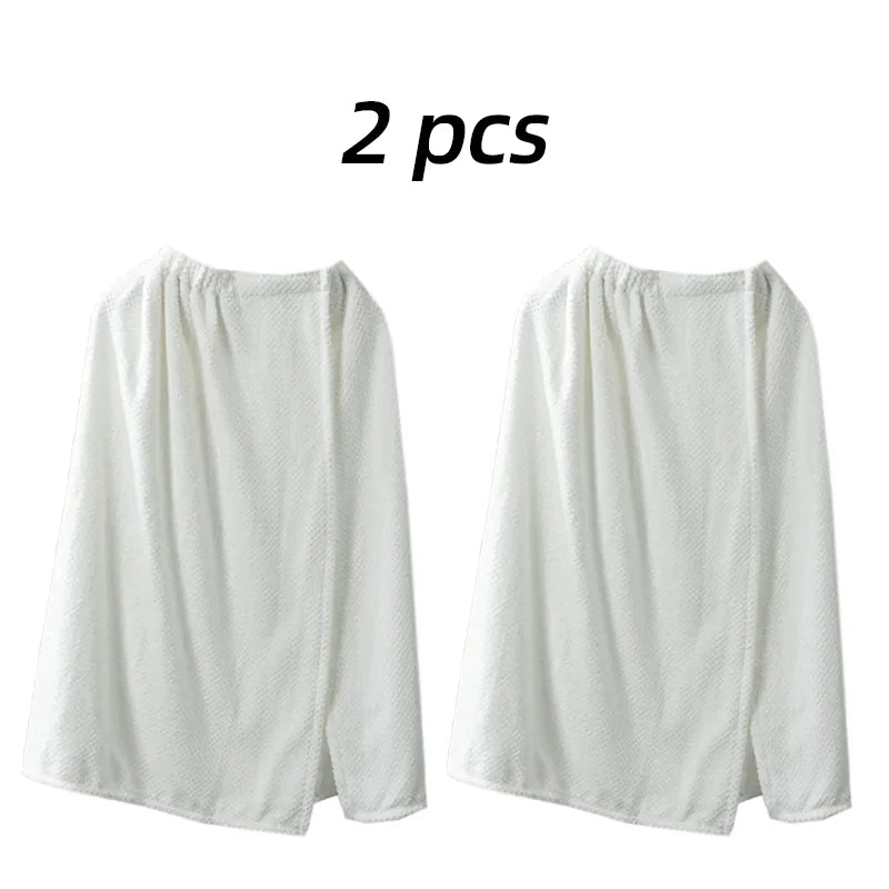 Women's Wearable Bathrobe Towel - 1/2 Pcs Quick Dry Soft Spa Wrap | Easy Care Contemporary Design for Home & Spa