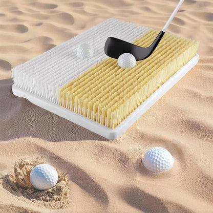 Golf Bunker Practice Mat-Dual-Mode Sand Trap Trainer with Shallow & Deep Pit Simulation, 15.5' X 11.6'' Portable Golf Hitting