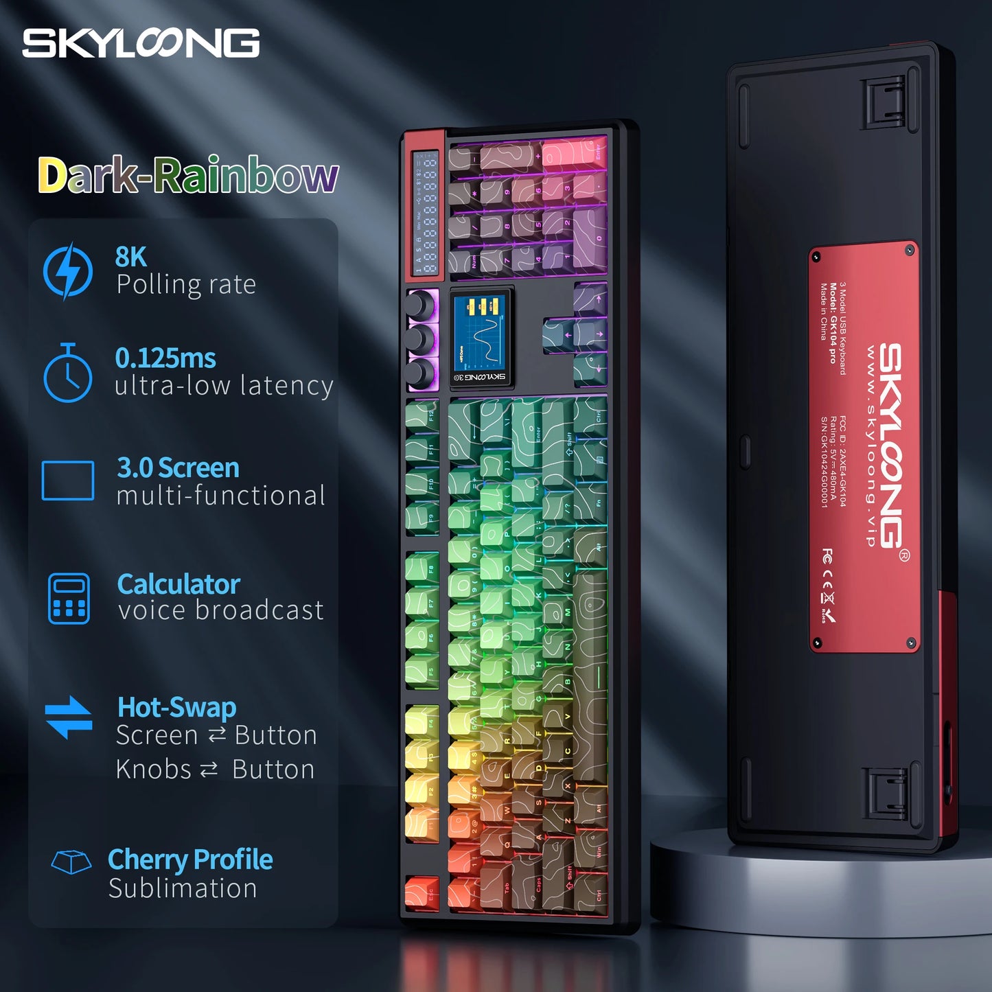 SKYLOONG GK104 Pro Wireless Mechanical Keyboard 100% Custom Keyboard Hot-Swapp Low-noise Switch for PC Gamer Office Accessories
