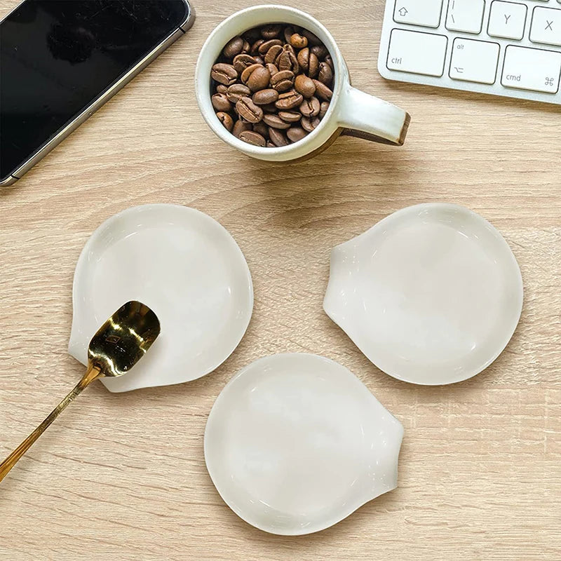 Multipurpose Ceramic Spoon Rest Pad White Spoon Holder Spoon Holder Kitchen Utensils Tableware Spoon Holder Spoon