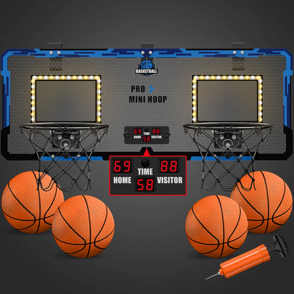 Basketball Hoop Double Children Home Exercise Scoring Funny Game Kids Basketball Hoop Set Wall Frame Stand Hanging Backboard
