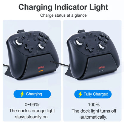 Charging Dock Station For Switch2 Pro Game Controller Fast Charger With Led Indicator Light For Nintendeo Switch 2 Accessory